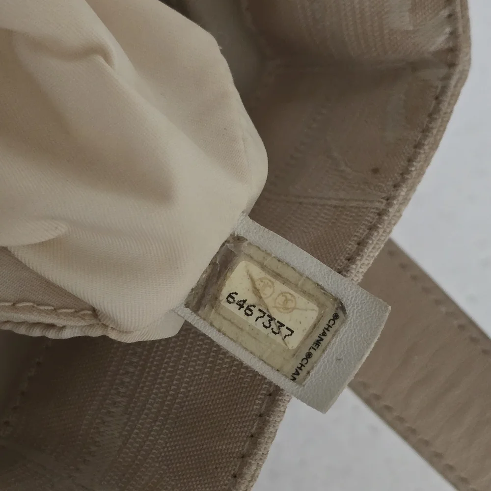 Authentic Chanel Travel Line Beige Jaquard CC Logo Large Totebag